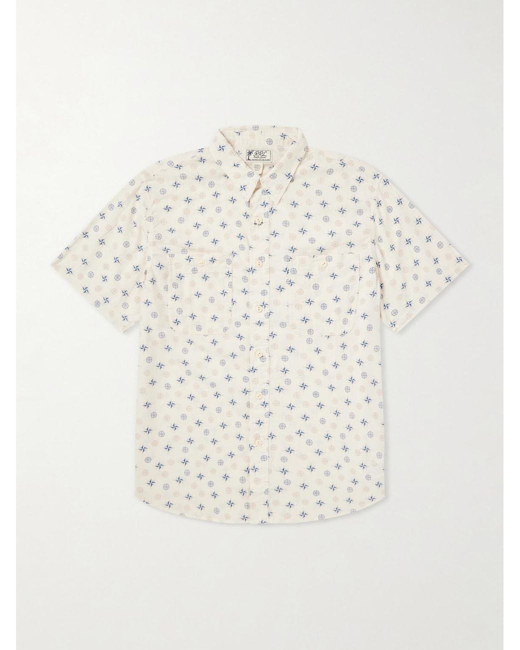 RRL White Printed Linen And Cotton-Blend Shirt for men