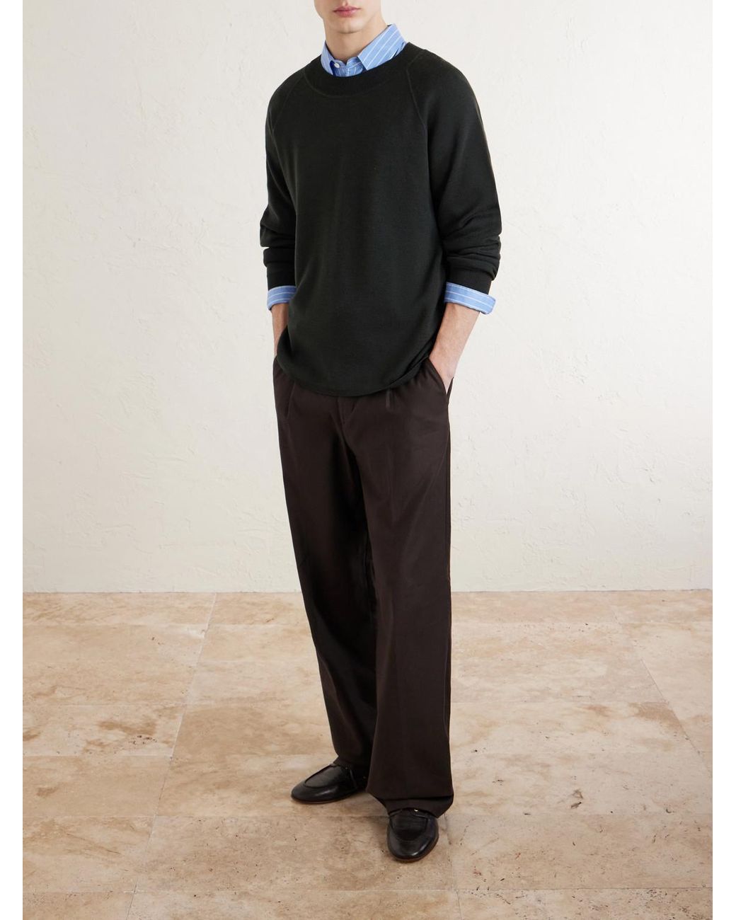 Margaret Howell Black Mhl. Merino Wool Sweatshirt for men