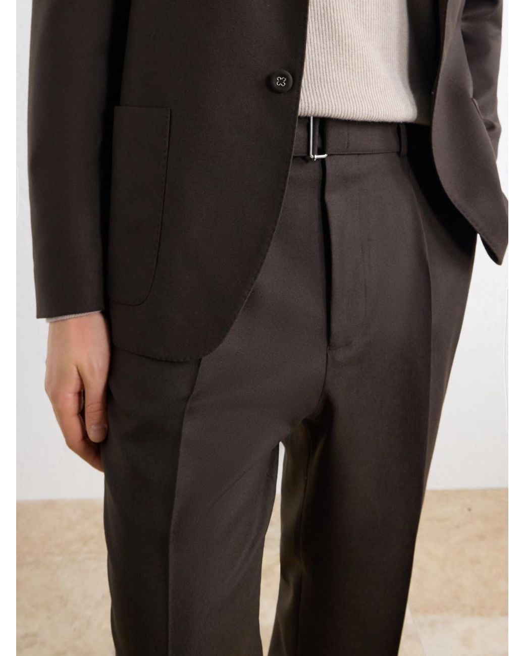 Officine Generale Black Hugo Tapered Virgin Wool-Twill Suit Trousers for men