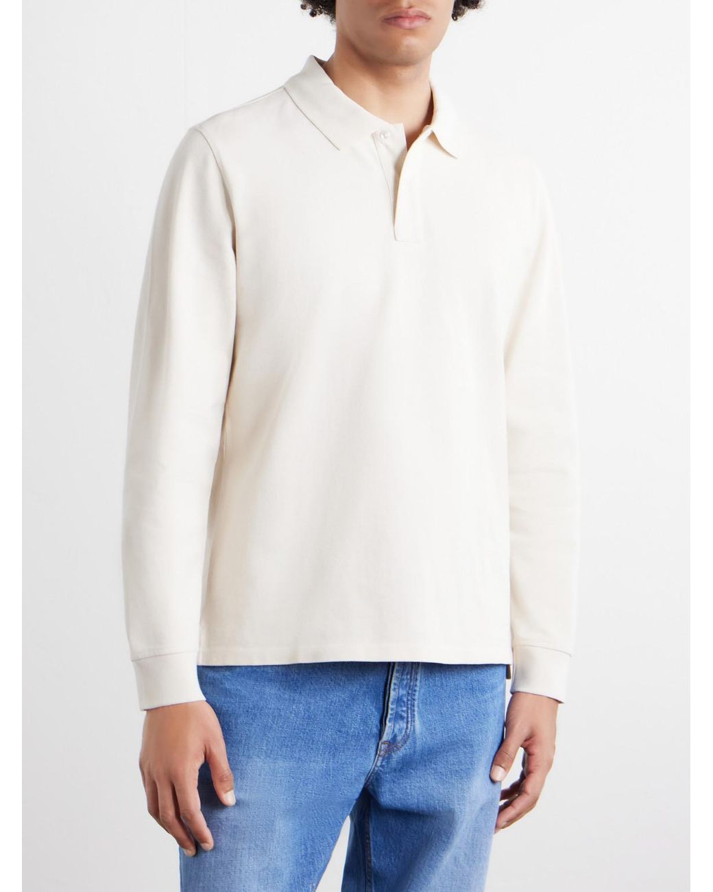Drake's Natural Cotton-Piqué Polo Shirt for men