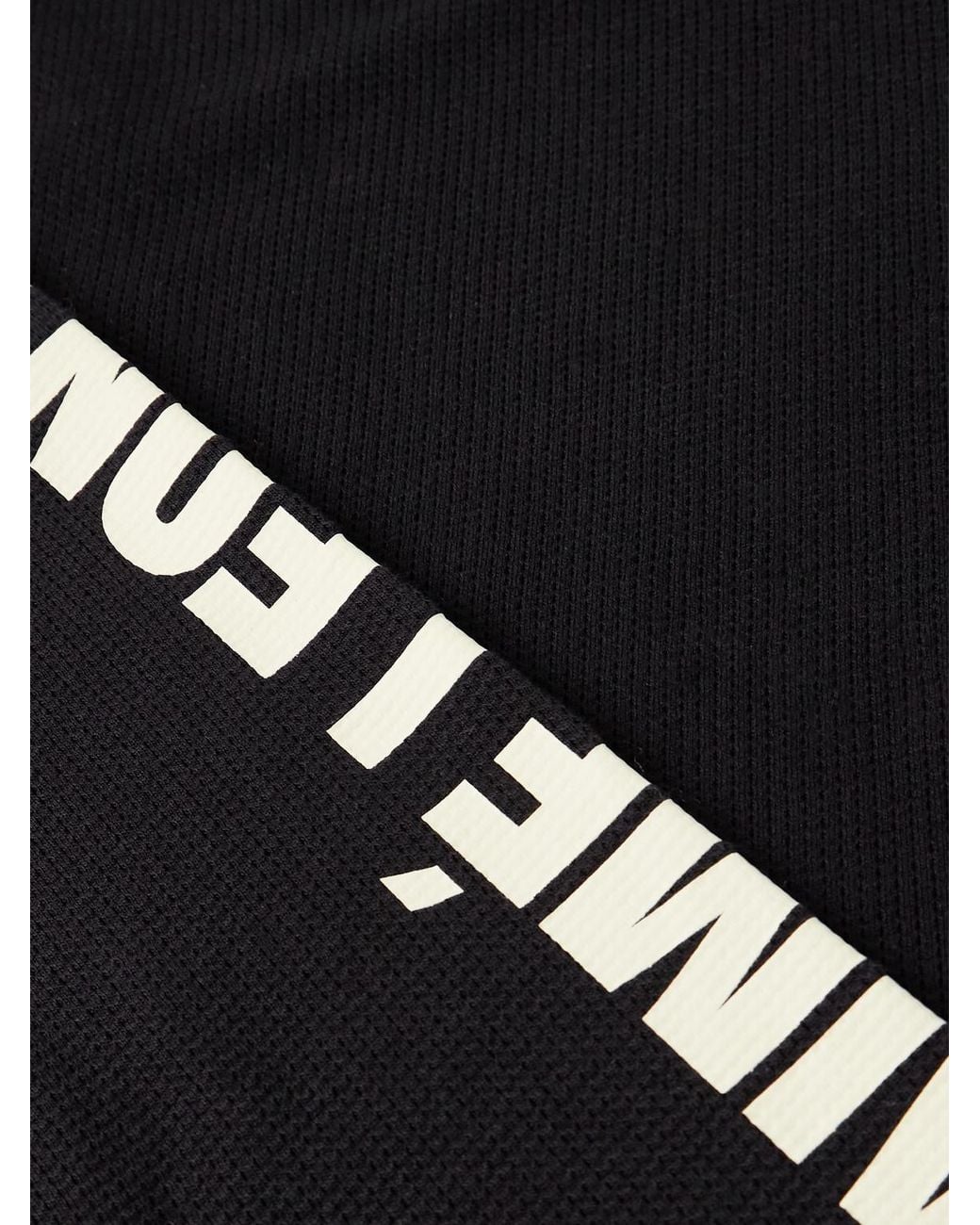Aimé Leon Dore Black Logo-Print Waffle-Knit Cotton T-Shirt for men