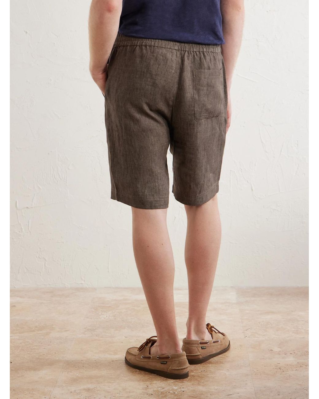 Sunspel Gray Straight-Leg Linen Shorts for men