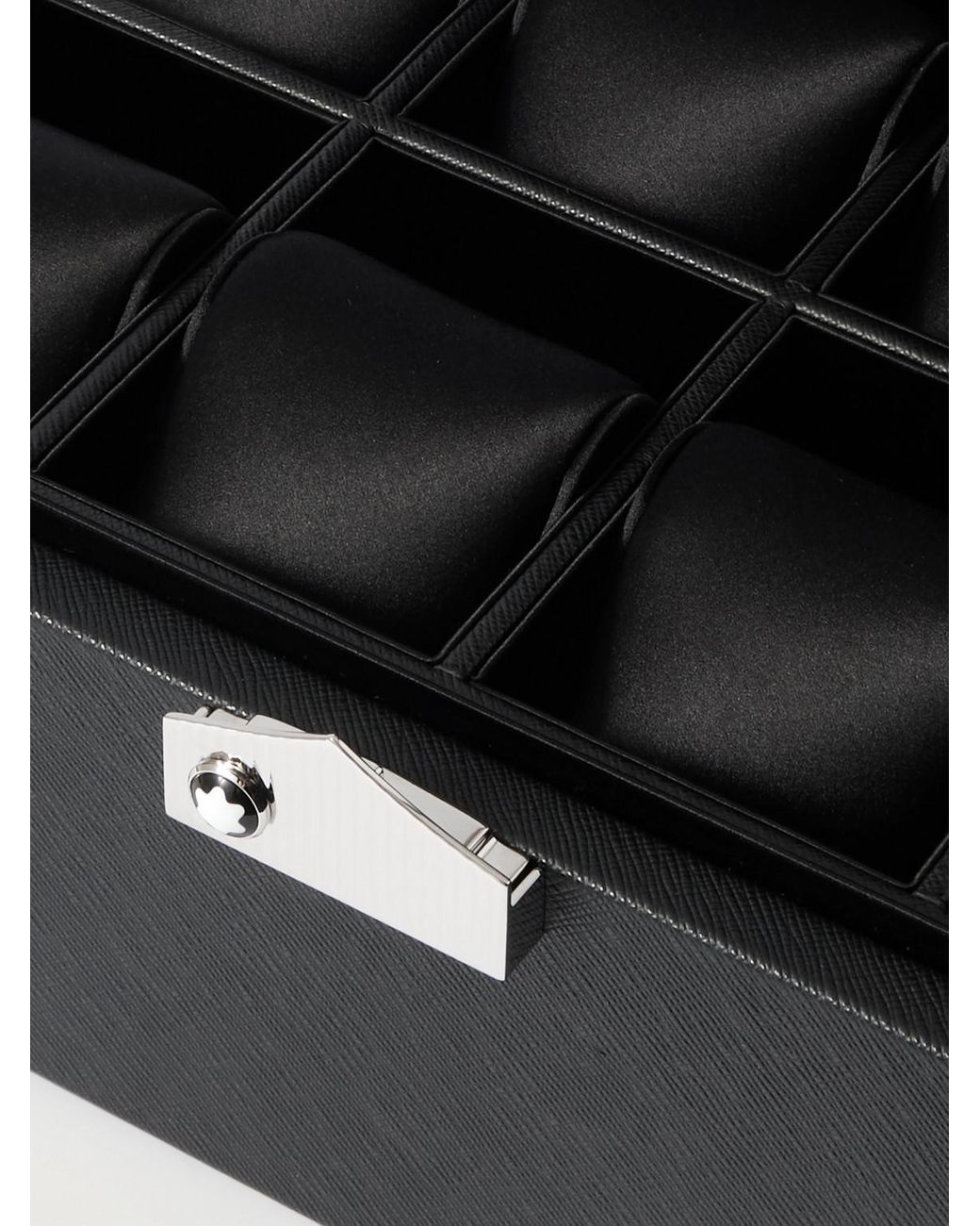 Montblanc Black Cross-Grain Leather Eight-Piece Watch Box for men