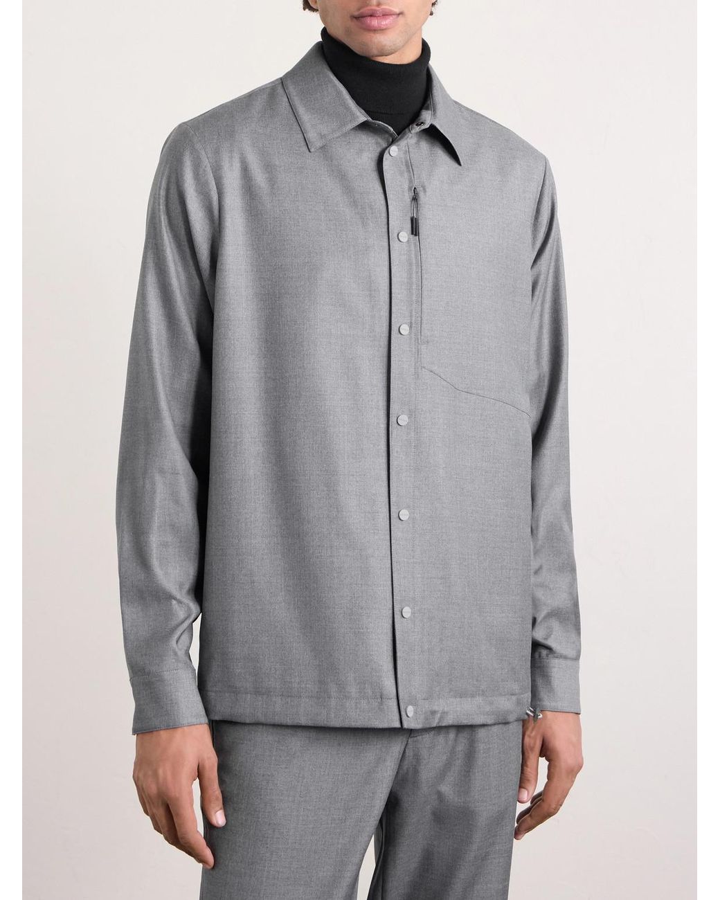 Sease Gray New Gate Virgin Wool Shirt for men