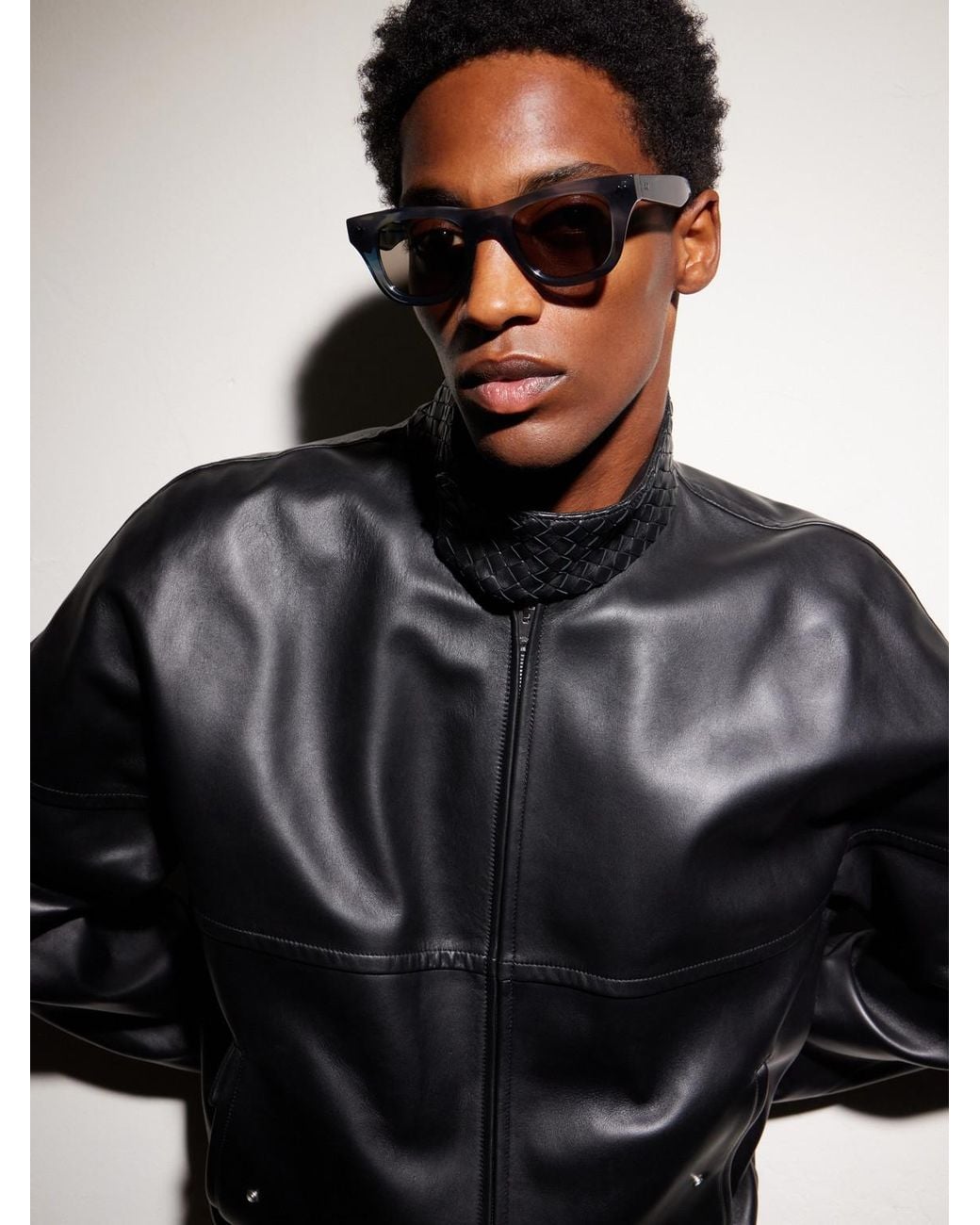 Bottega Veneta Blue Bold Ribbon Stud D-Frame Recycled-Acetate Sunglasses for men