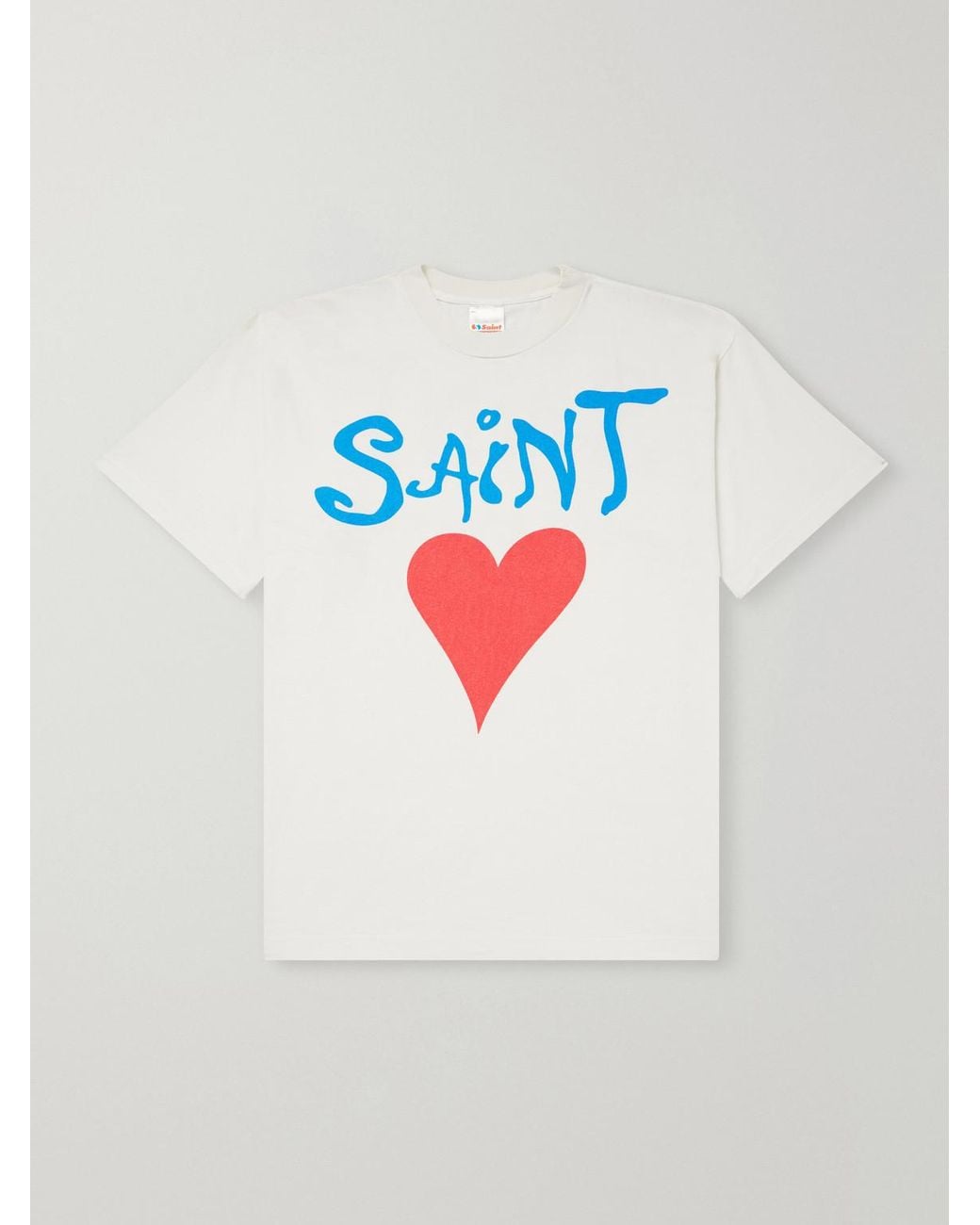 SAINT Mxxxxxx White Logo-Print Cotton-Jersey T-Shirt for men