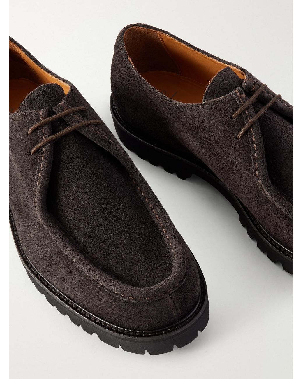 Mr P. Black Suede Derby Shoes for men