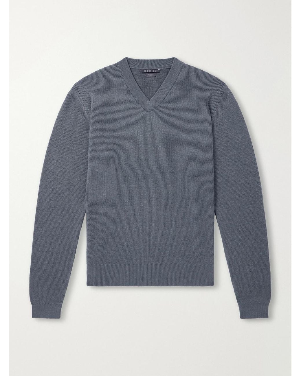 Begg x Co Blue Adrien Cashmere Sweater for men