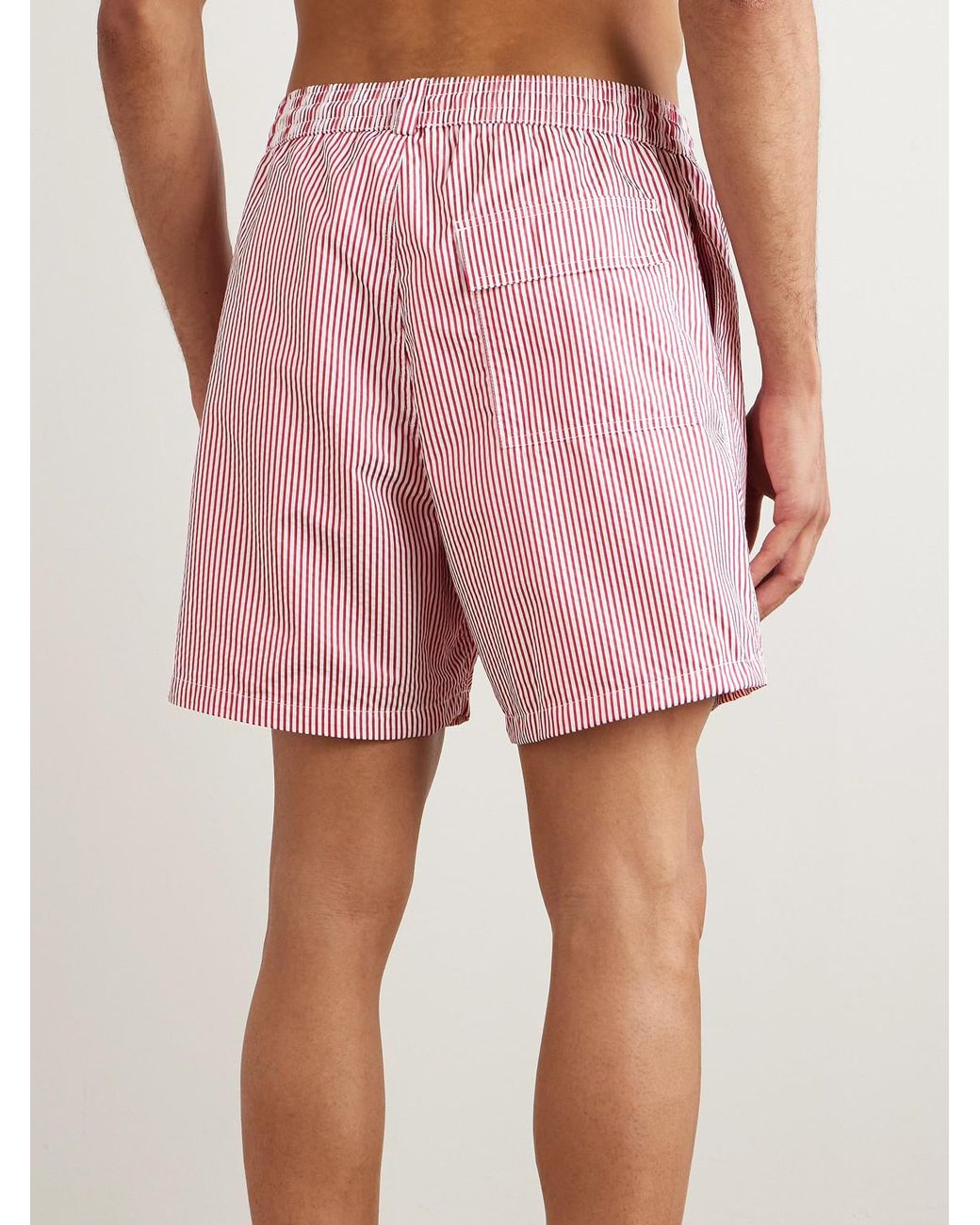 Loro Piana Pink Bay Straight-Leg Mid-Length Striped Swim Shorts for men