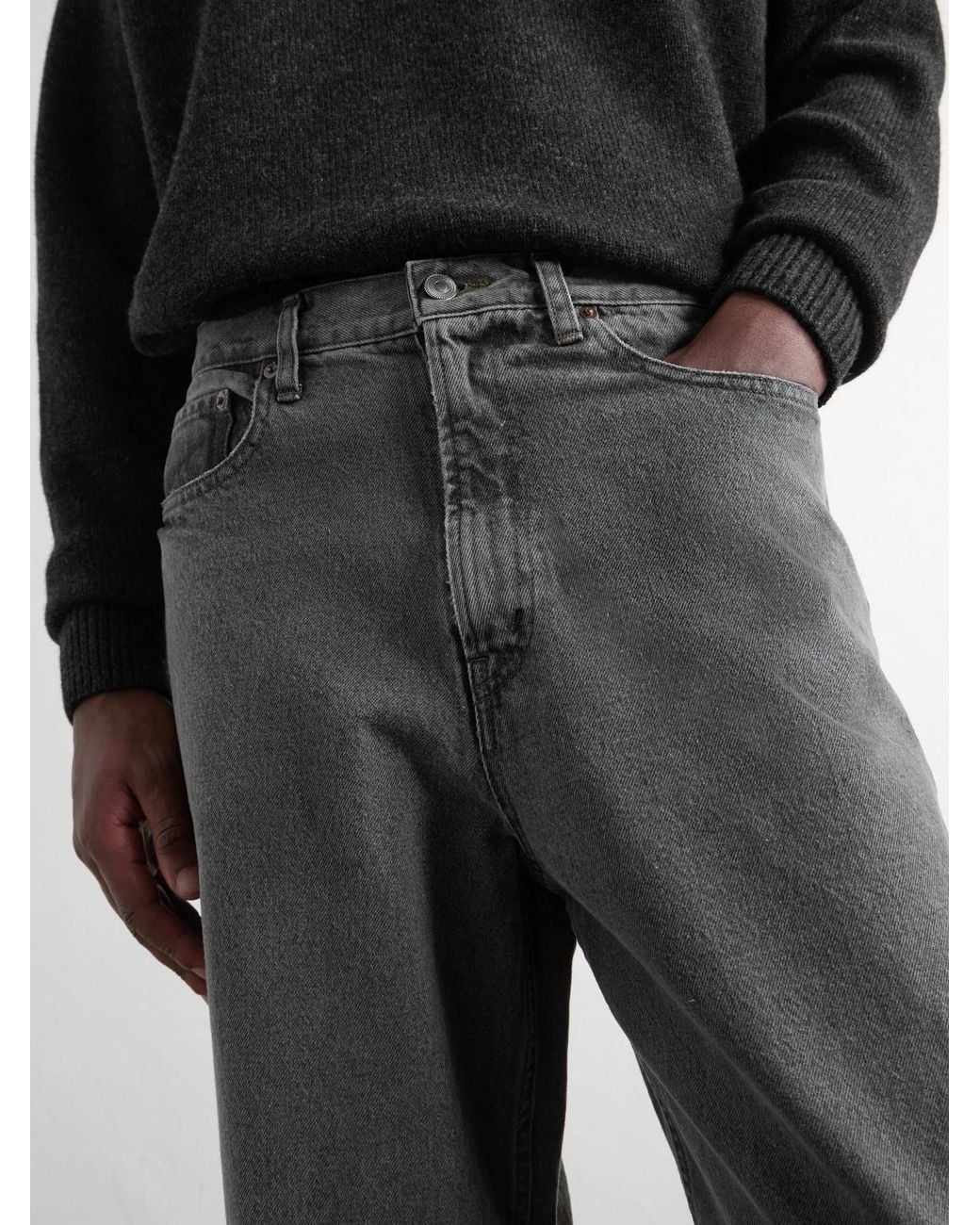 A.PRESSE Gray Wide-Leg Jeans for men