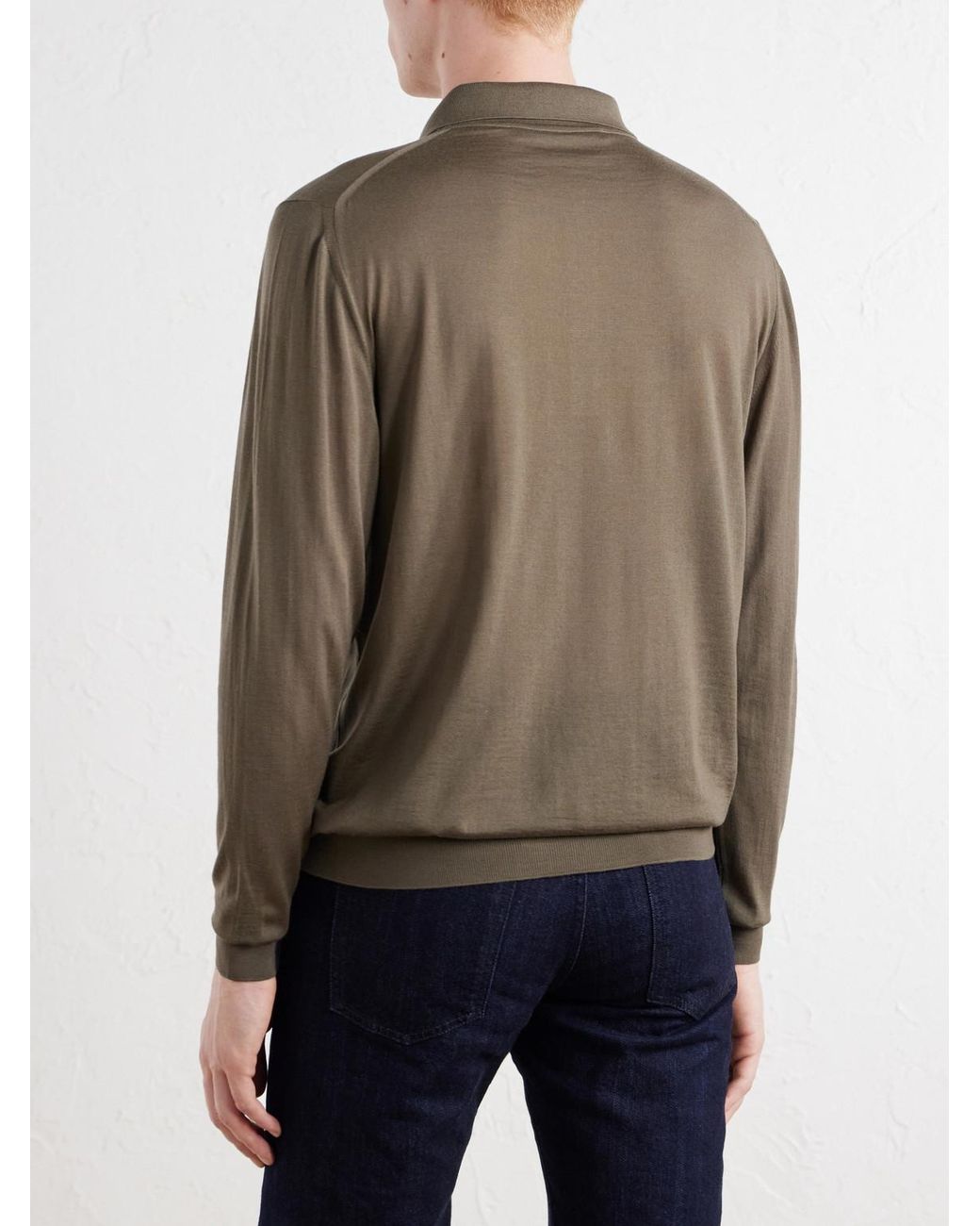 Kiton Natural Wool Half-Zip Sweater for men