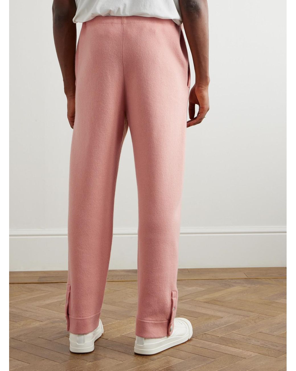God's True Cashmere Pink Wanderer Tapered Embellished Cashmere Trousers for men