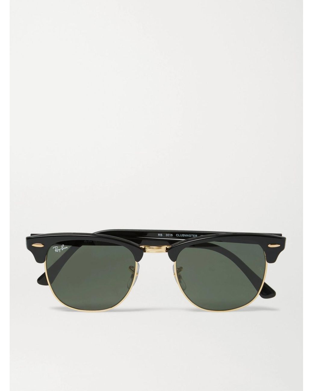 Ray-Ban Clubmaster Square-frame Acetate And Gold-tone Sunglasses in Green  for Men | Lyst UK