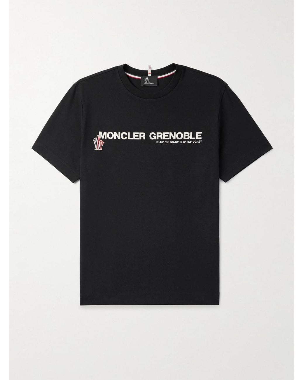 Moncler Black Day-Namic Logo-Appliquéd Stretch-Cotton Jersey T-Shirt for men