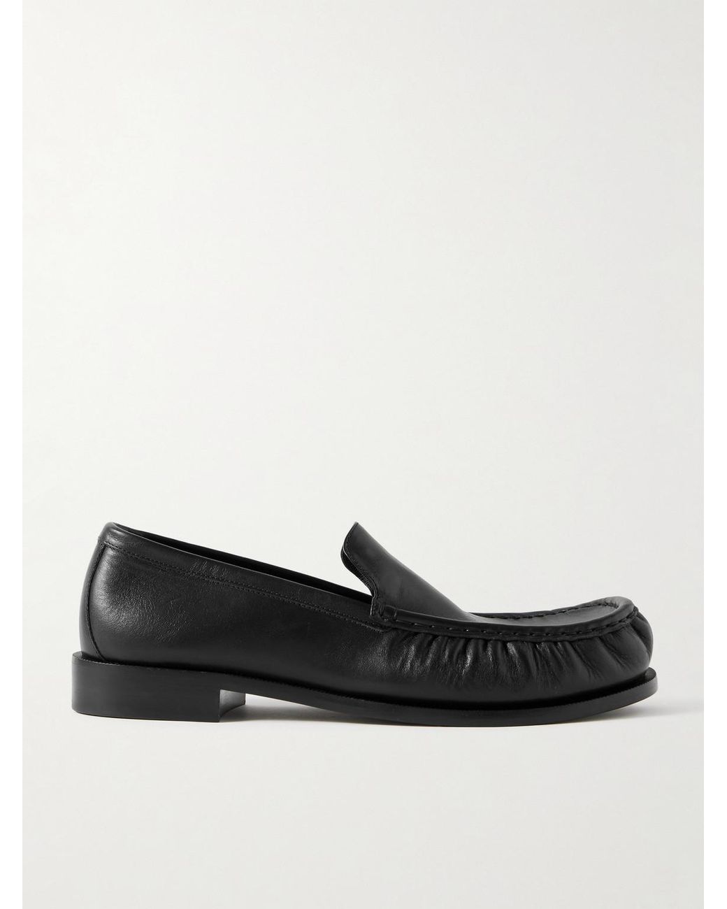 Dries Van Noten Black Leather Loafers for men