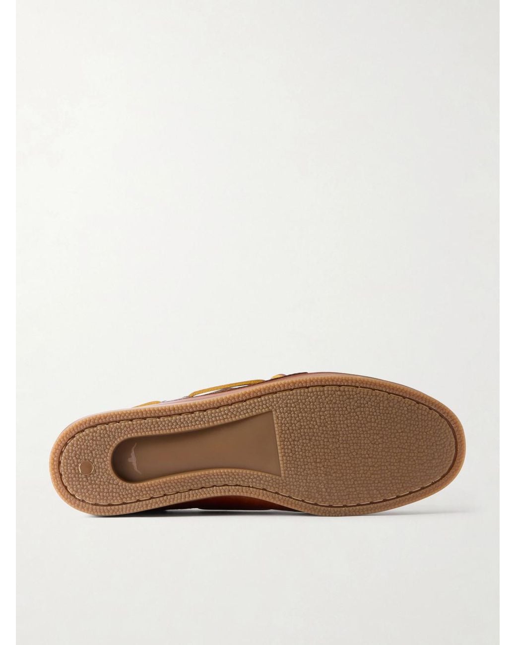 R.M.Williams Brown Islet Leather Boat Shoes for men