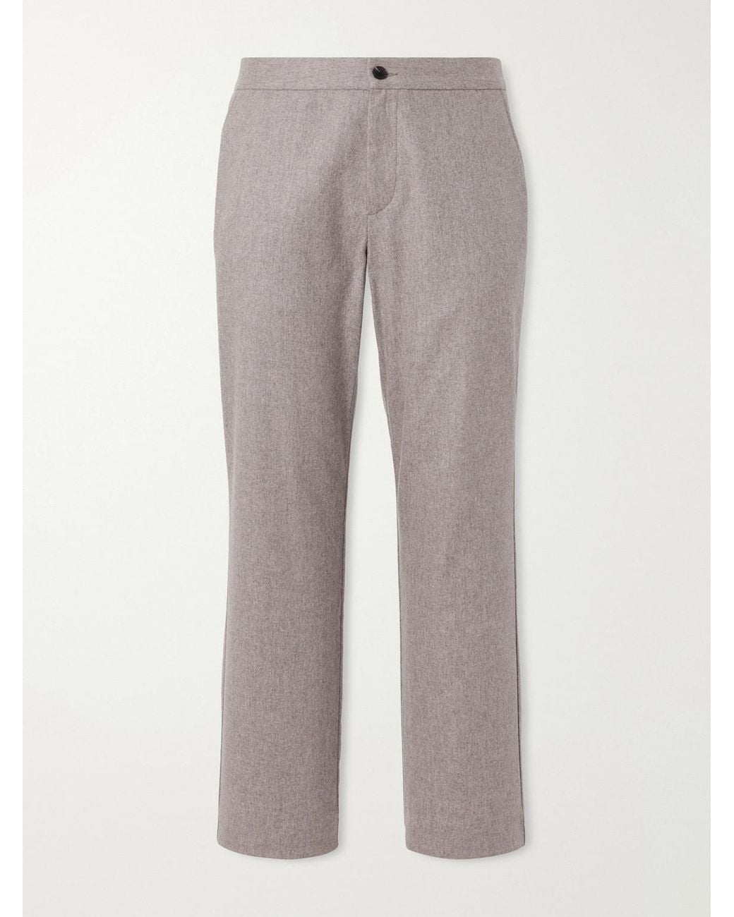 Mr P. Gray Straight-Leg Wool-Blend Flannel Trousers for men