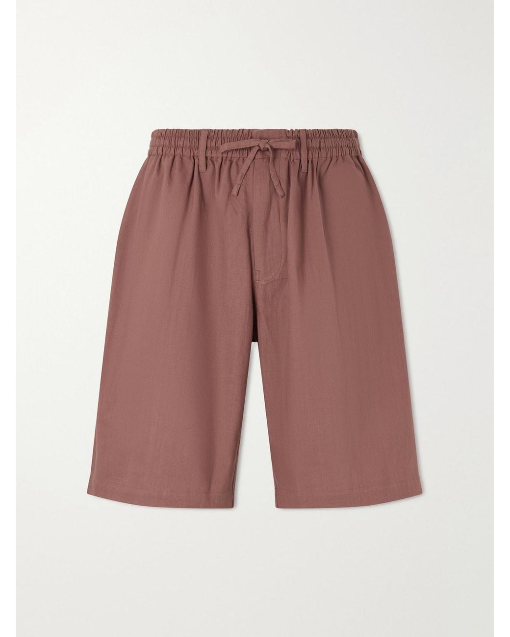 Kardo Red Milo Straight-leg Cotton Drawstring Shorts for men