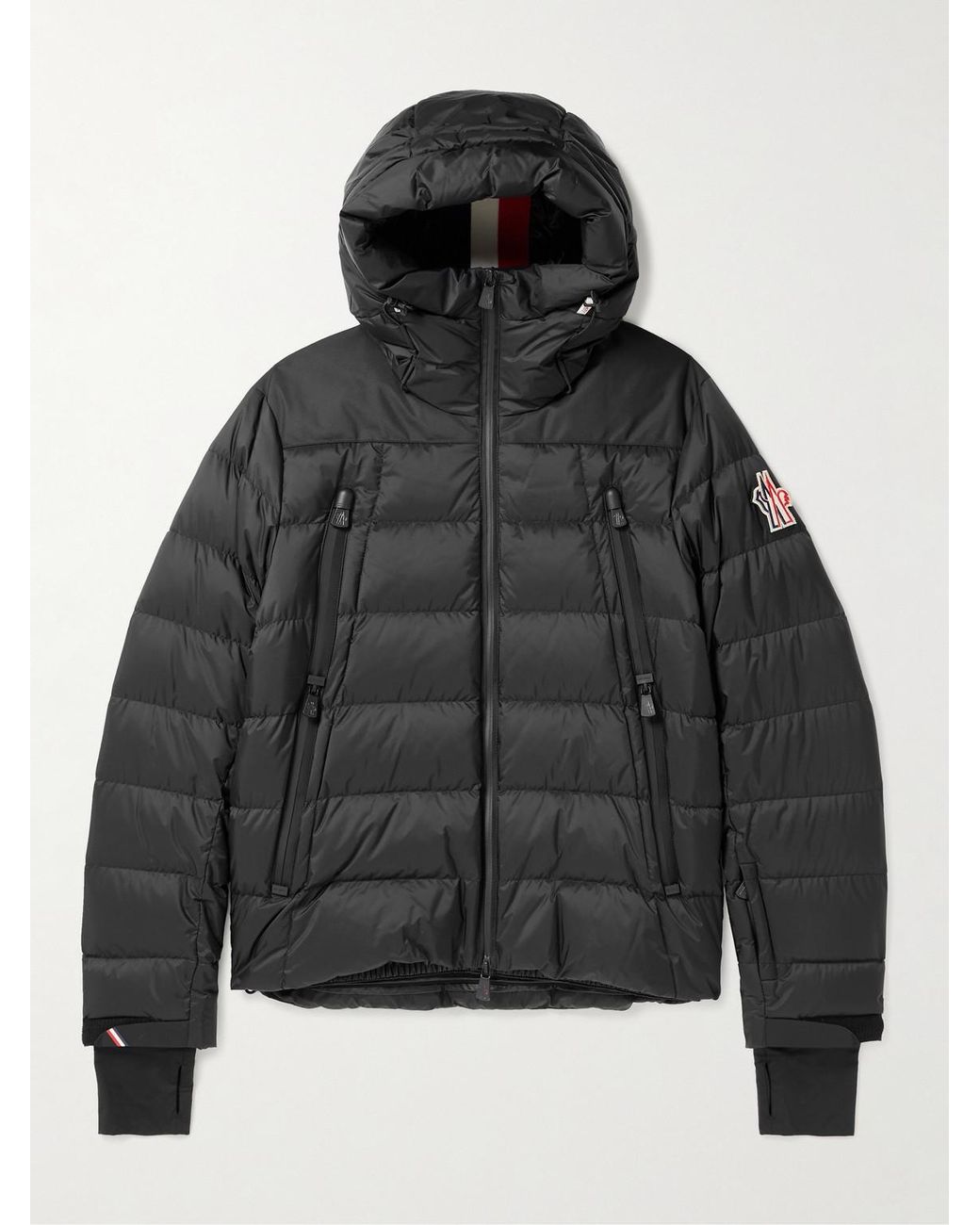 Moncler Black Camurac Logo-appliquéd Quilted Hooded Down Ski Jacket for men