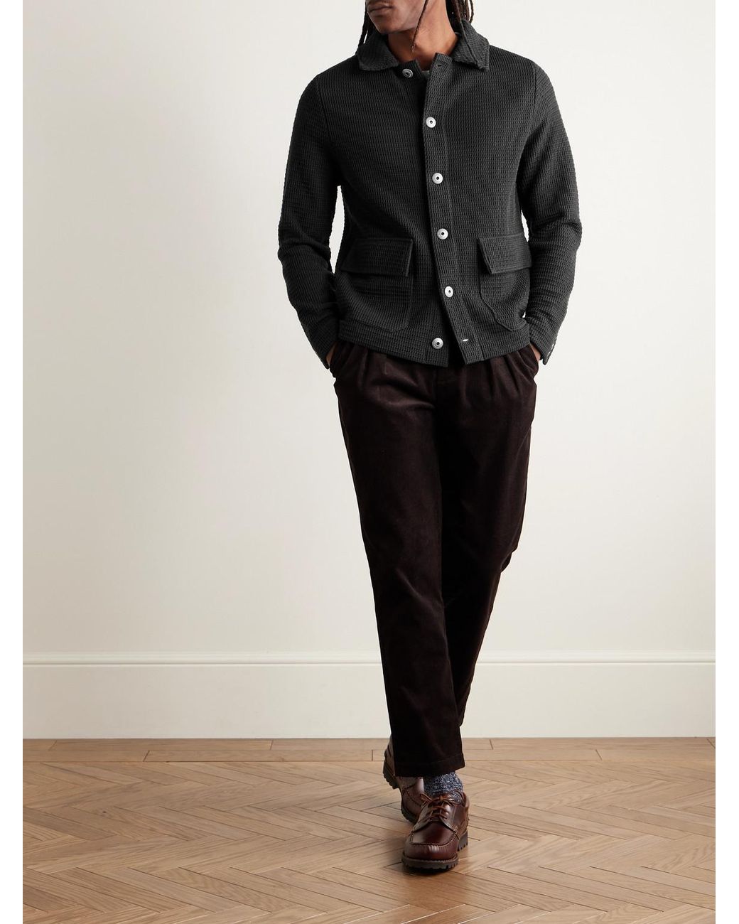 S.N.S Herning Black Radial Virgin Wool Jacket for men