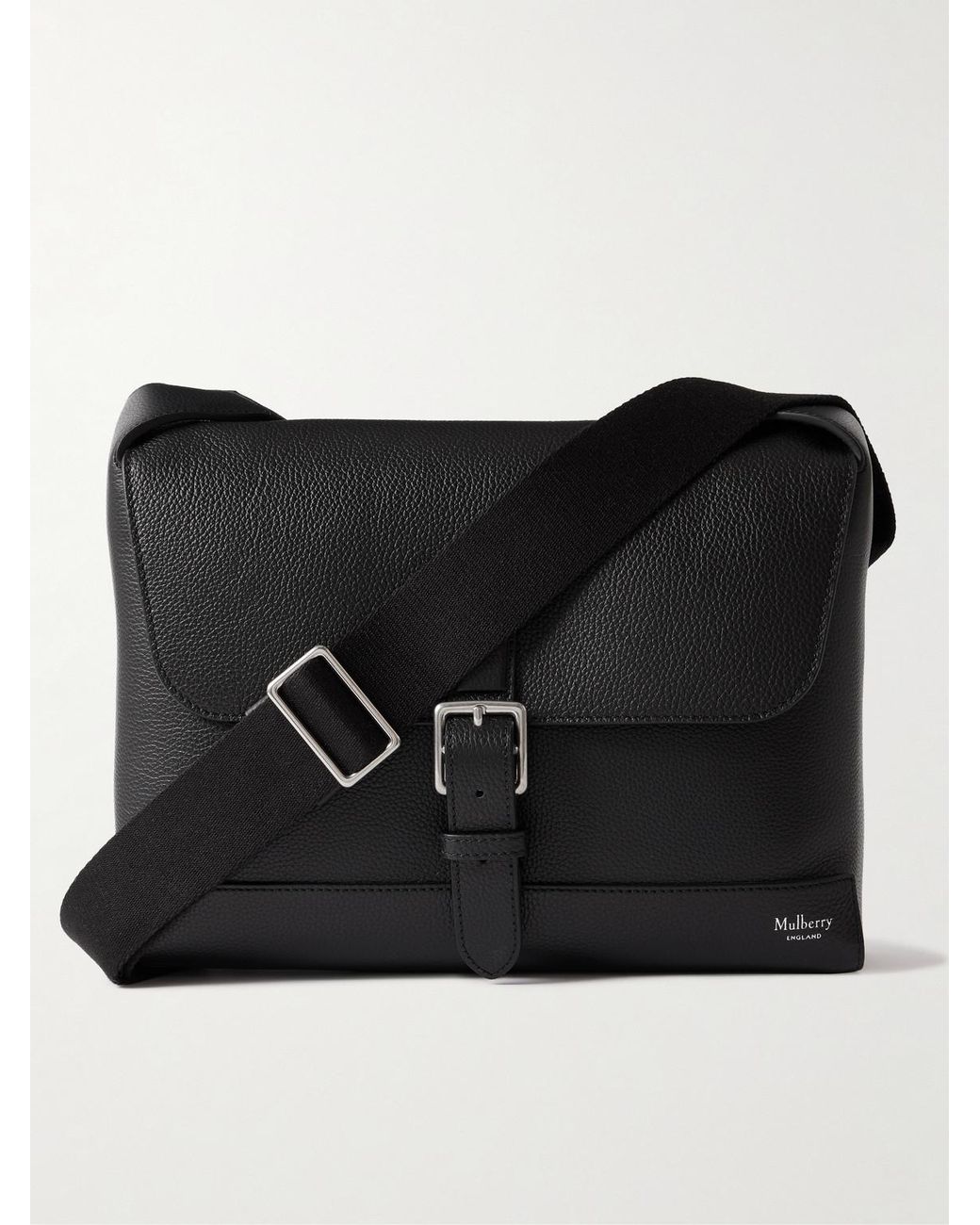 Mulberry Black Chiltern Small Full-Grain Leather Messenger Bag for men