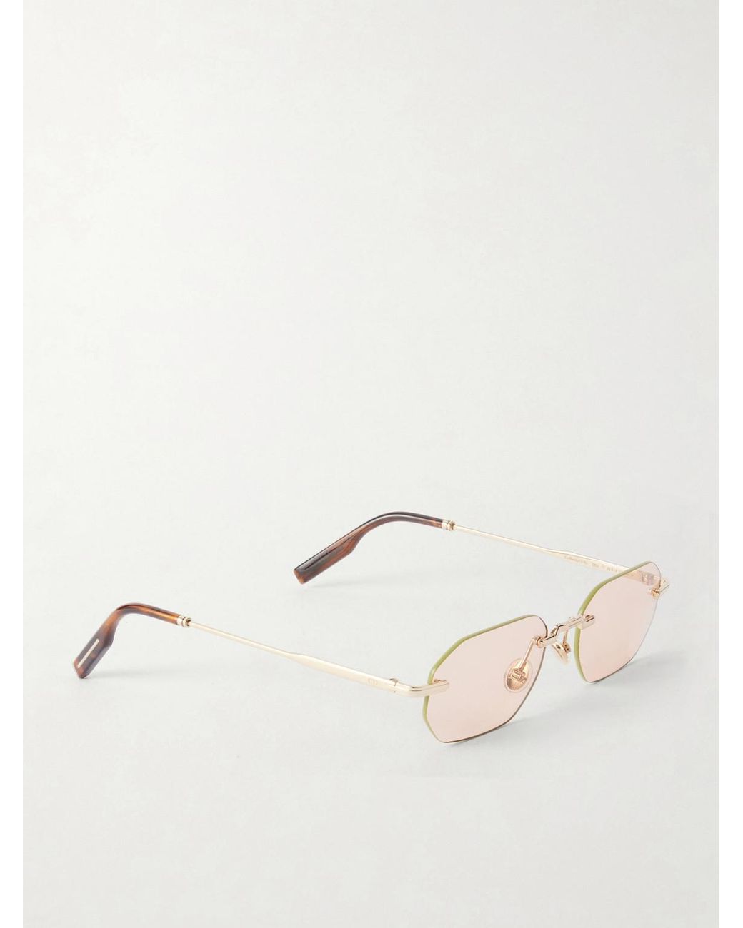 Dior Natural Diorblacksuit S19U Rimless Geometric Square-Frame-Tone Metal Sunglasses for men
