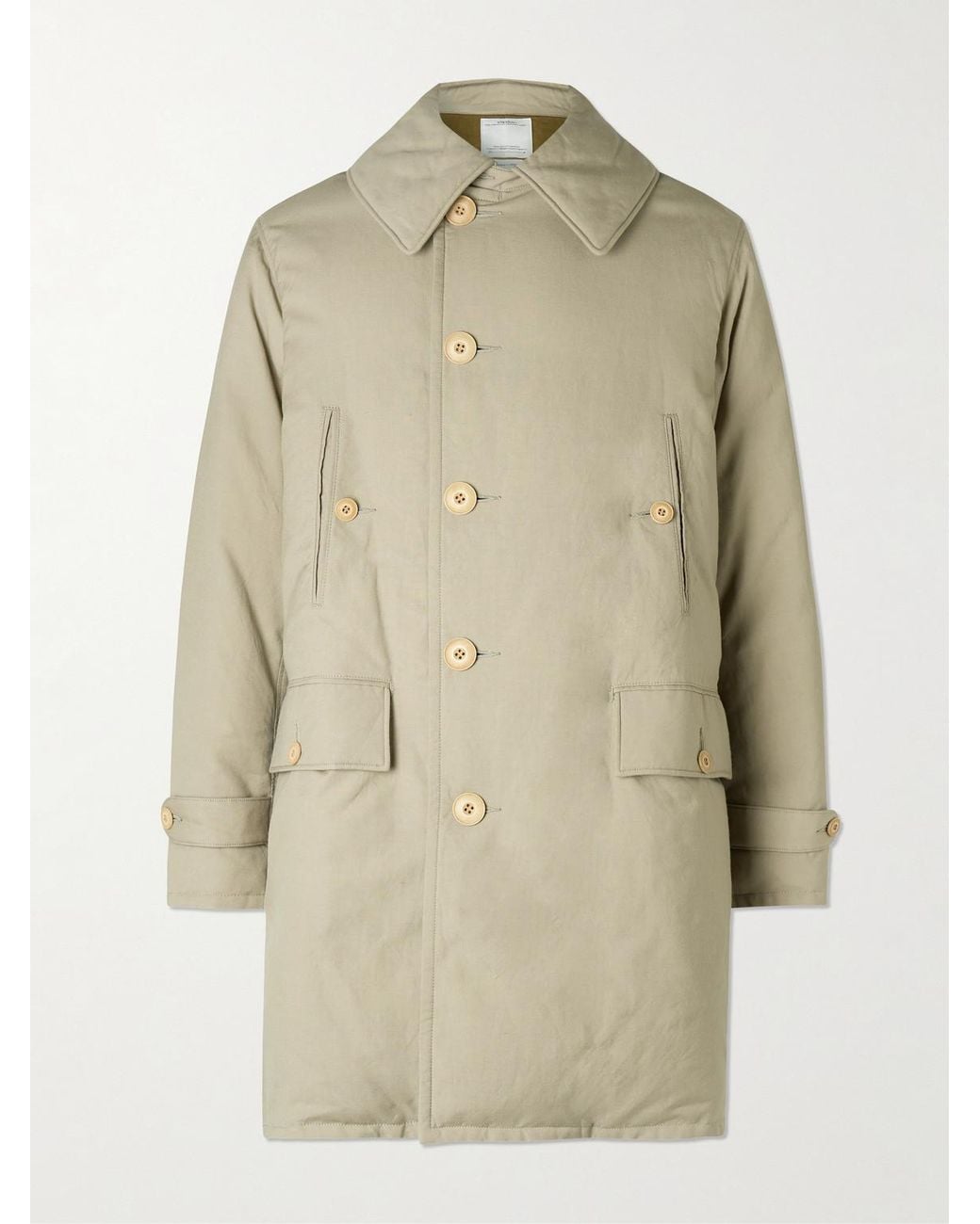 Visvim Natural Winslow Padded Wool And Linen-Blend Down Coat for men