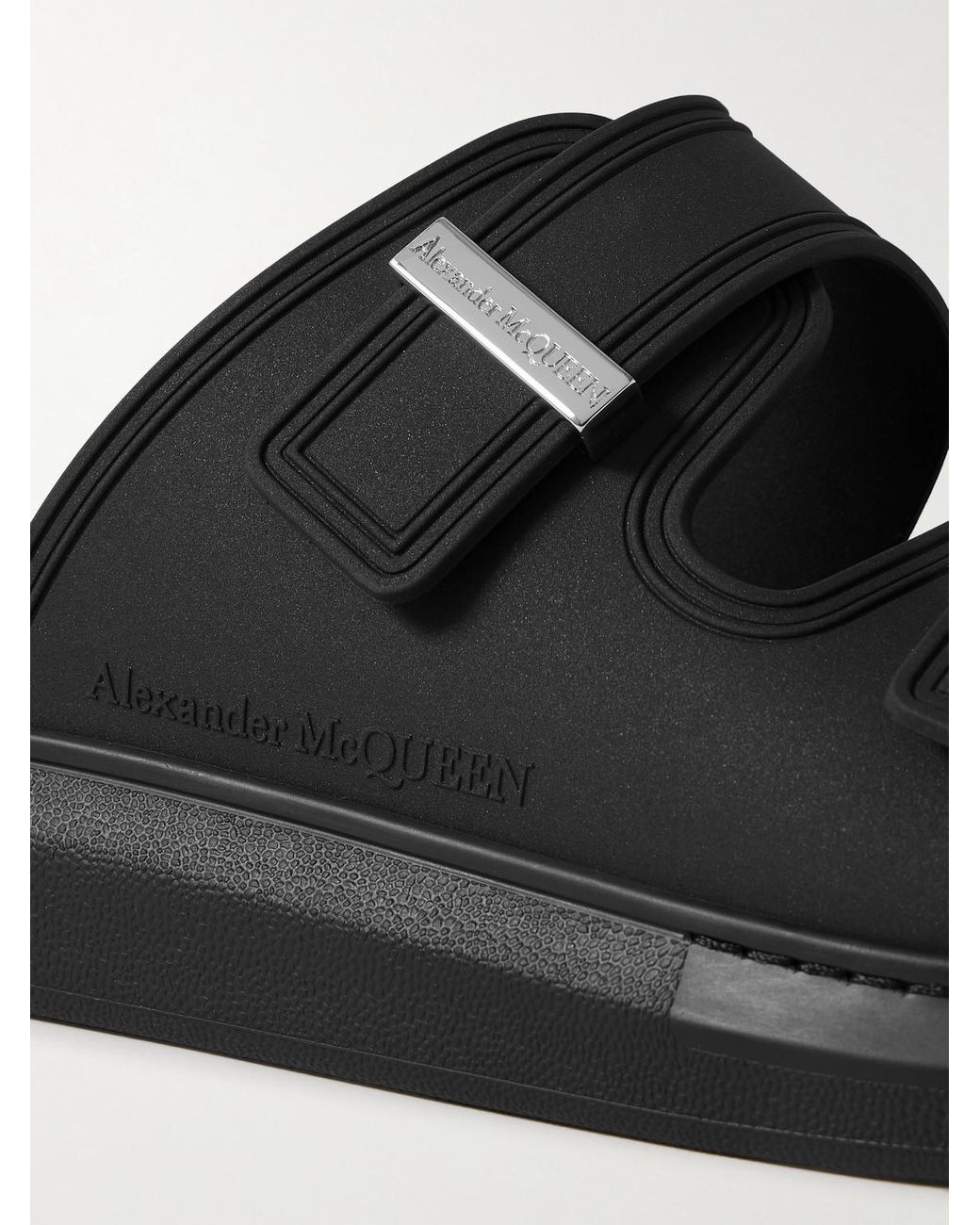 Exagerrated-Sole Rubber Slides di McQueen in Black da Uomo