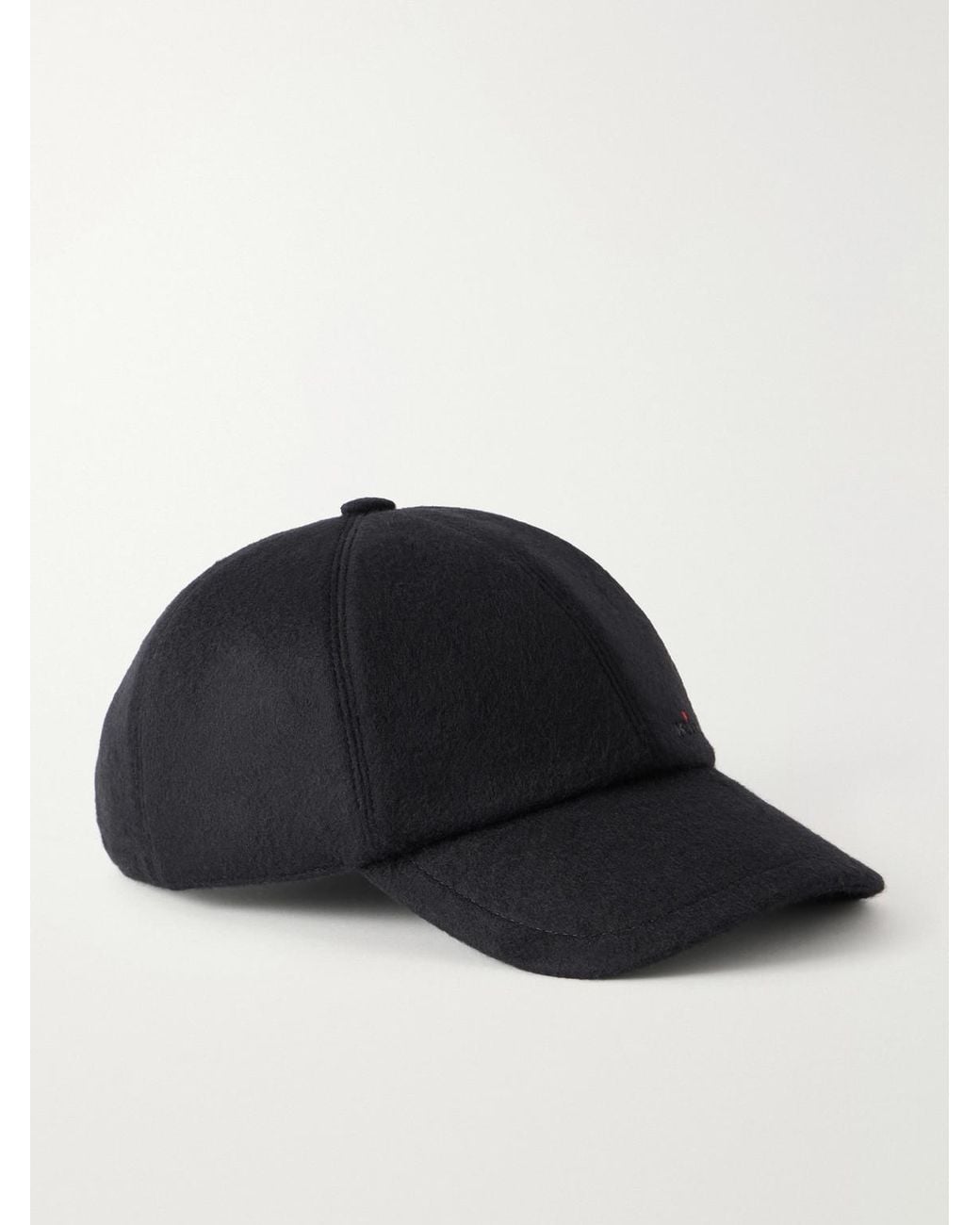 Kiton Blue Logo-Embroidered Cashmere Cap for men