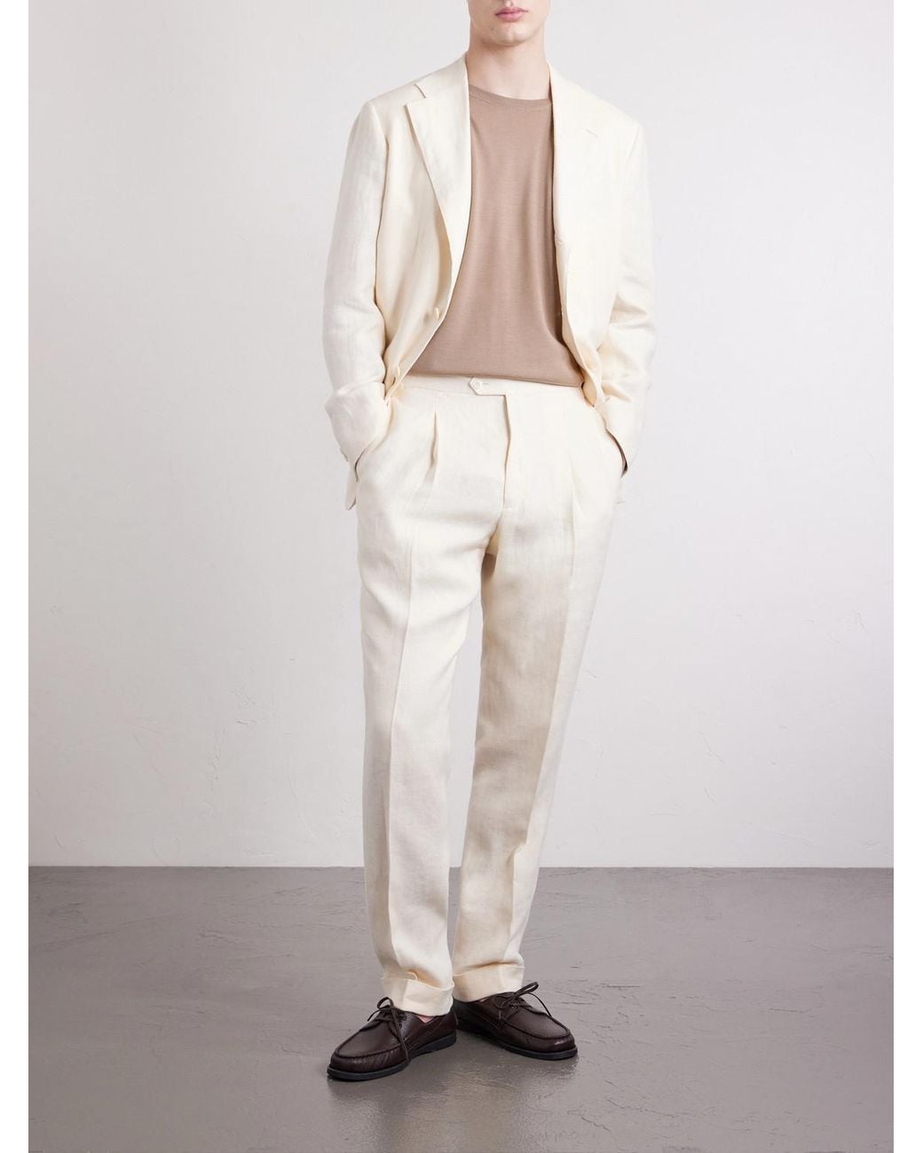 Saman Amel Natural Amie Straight-leg Wool for men