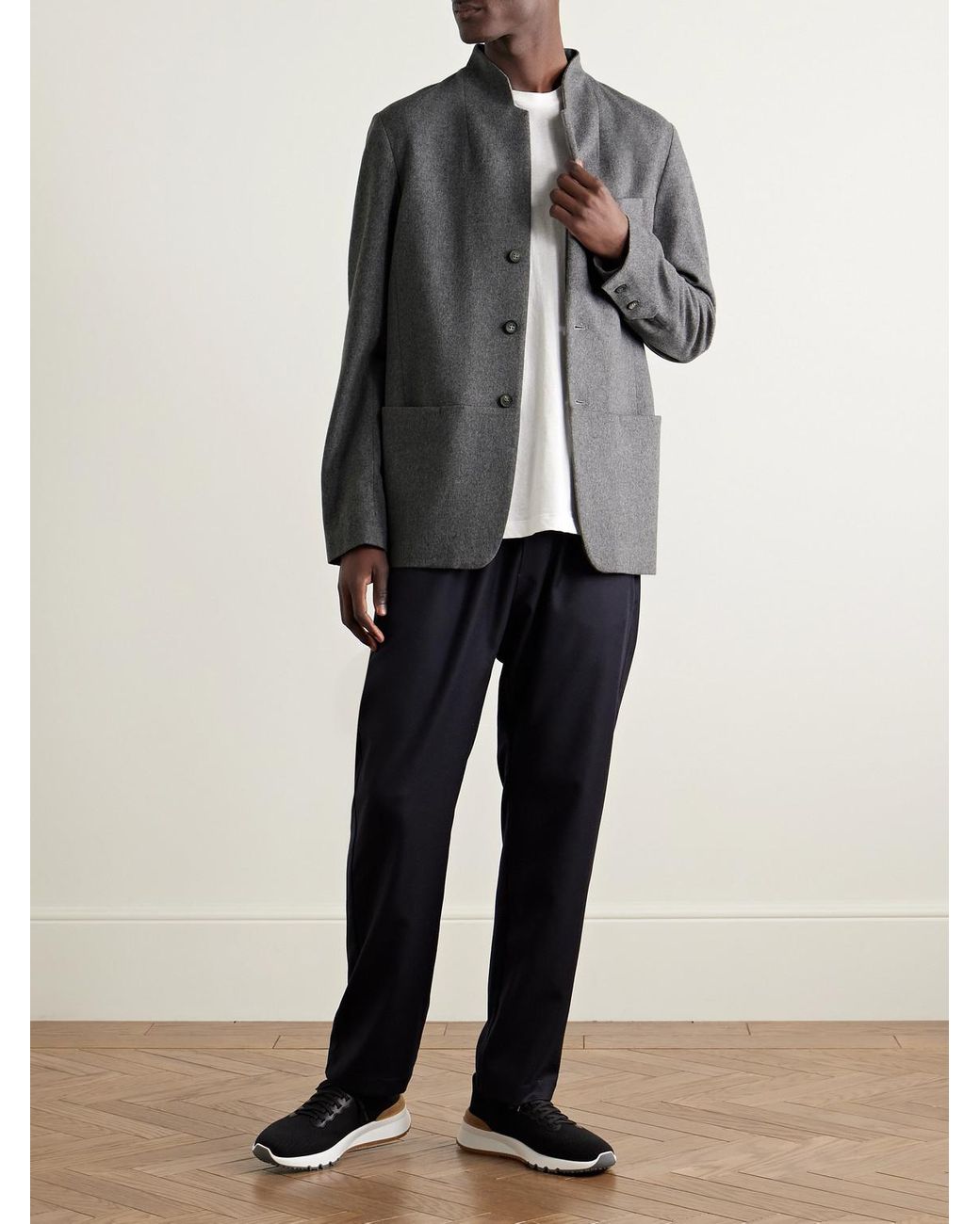 Sease Gray Ellen 2.0 Unstructured Wish Virgin Wool And Cashmere-Blend Felt Blazer for men