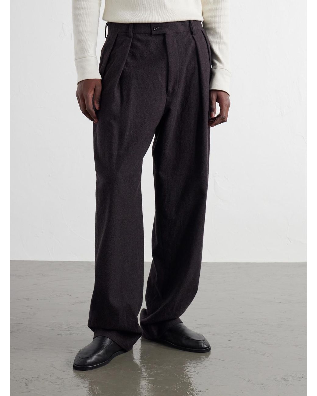 Kaptain Sunshine Blue Straight-Leg Pleated Wool Trousers for men