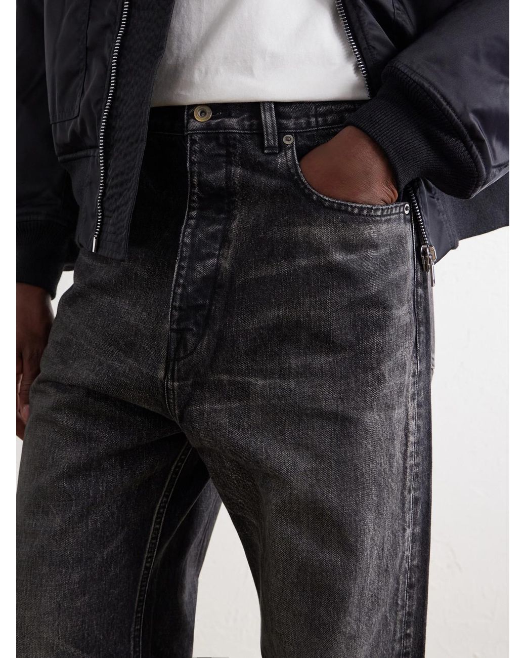 Rick Owens Gray Strobe Wide-Leg Jeans for men