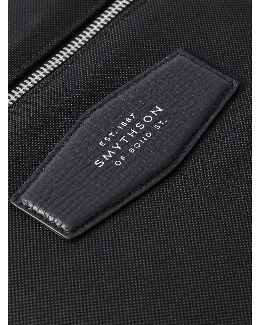 Smythson Black Norton Full-grain Leather-trimmed Econyl® Nylon-canvas Backpack for men