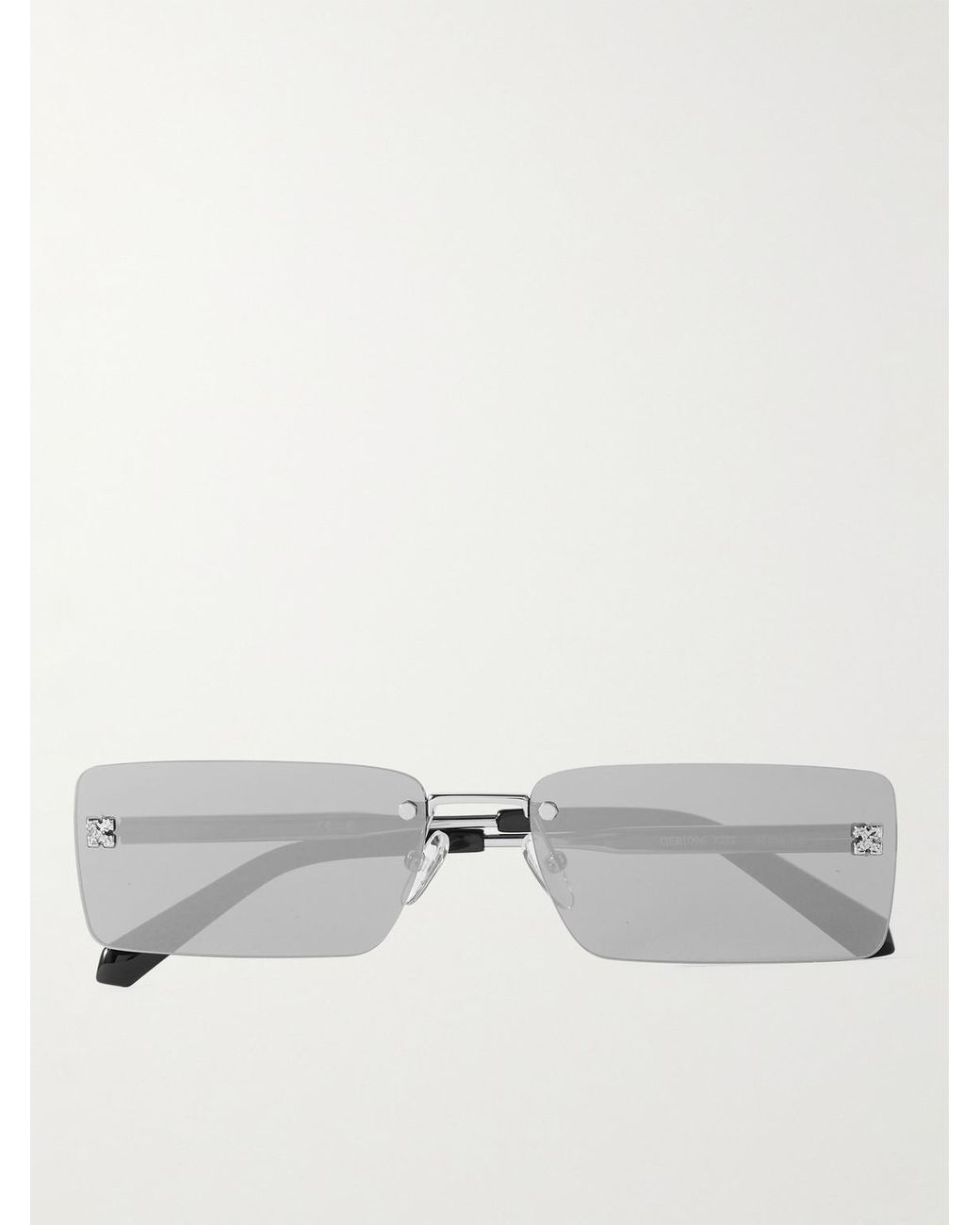 Off-White c/o Virgil Abloh Riccione Rectangle-frame Silver-tone Sunglasses  in Grey for Men | Lyst Canada