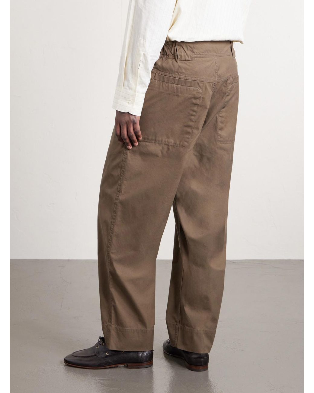Margaret Howell Brown Tapered Cotton-Blend Canvas Trousers for men