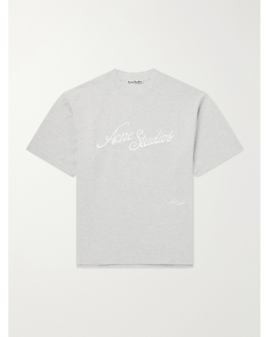 Acne White Logo-Embroidered Cotton-Piqué T-Shirt for men