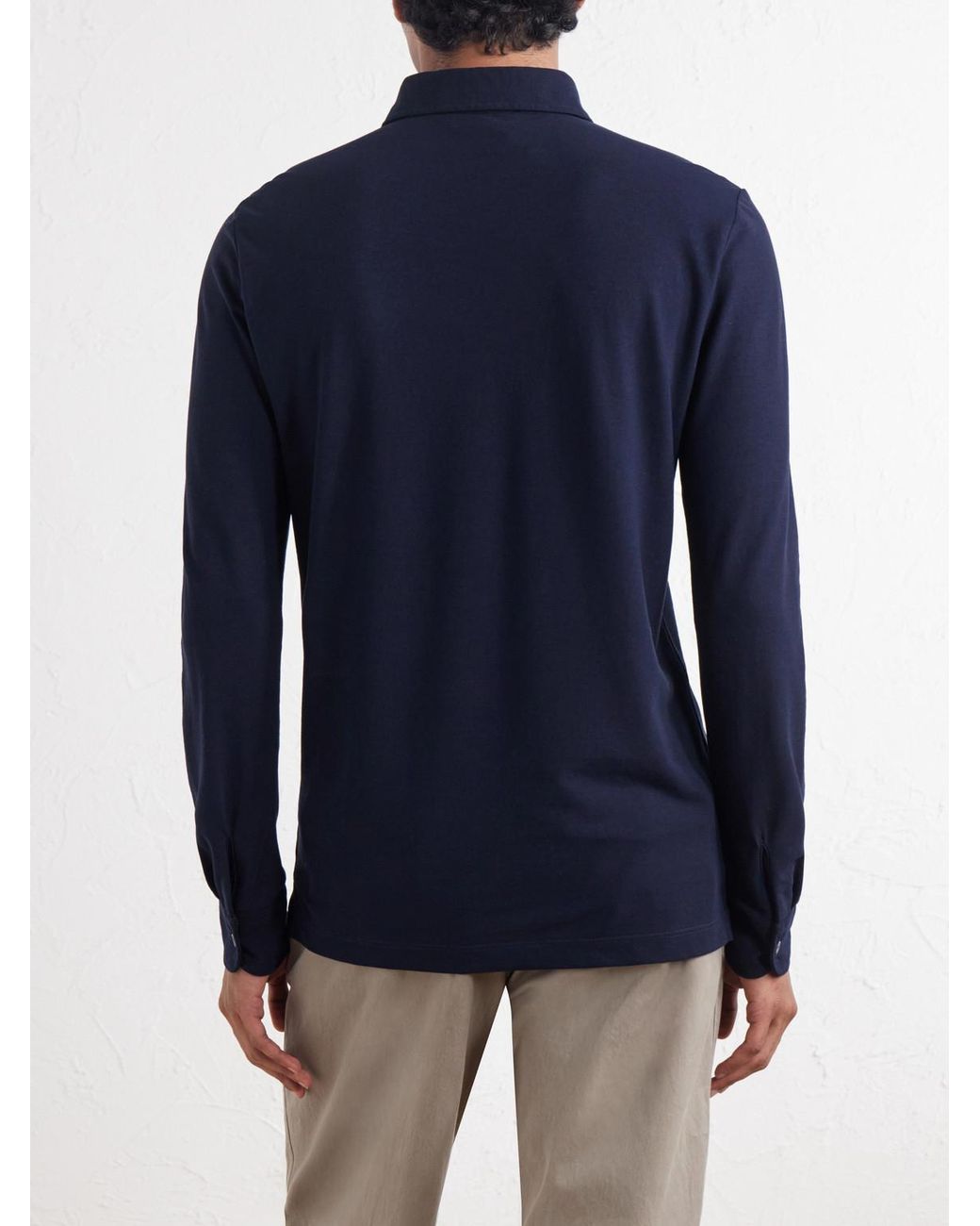 Slowear Blue Zanone Slim-fit Icecotton Piqué Polo Shirt for men