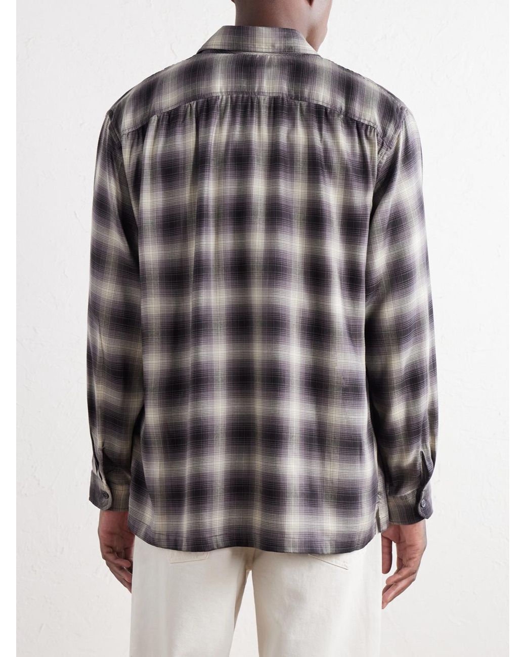 Our Legacy Gray Every Checked Tencel Twill Shirt for men