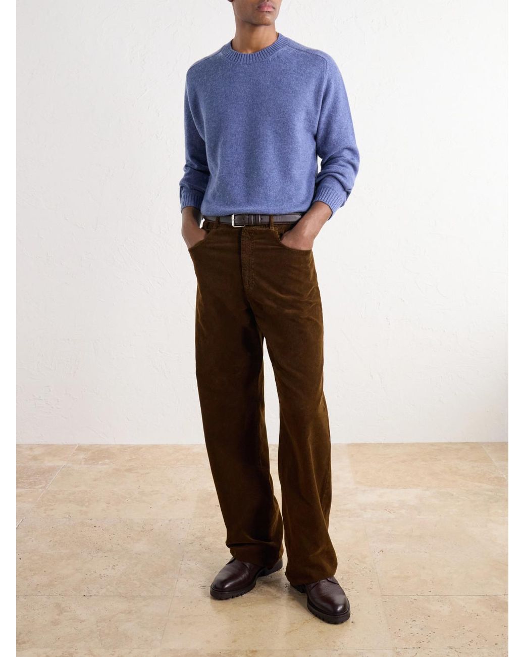 Boglioli Blue Virgin Wool And Cashmere-Blend Sweater for men