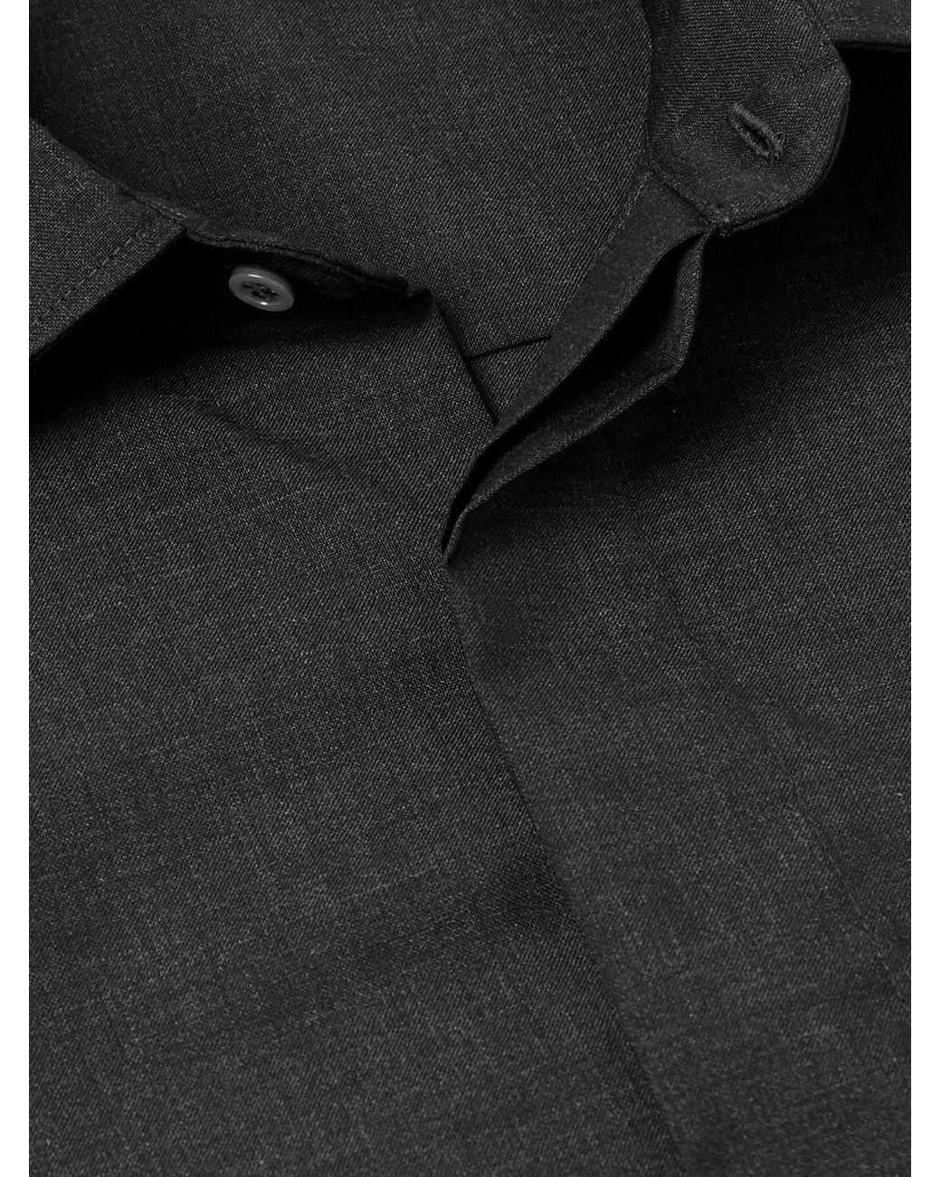 Saman Amel Black Wool Overshirt for men