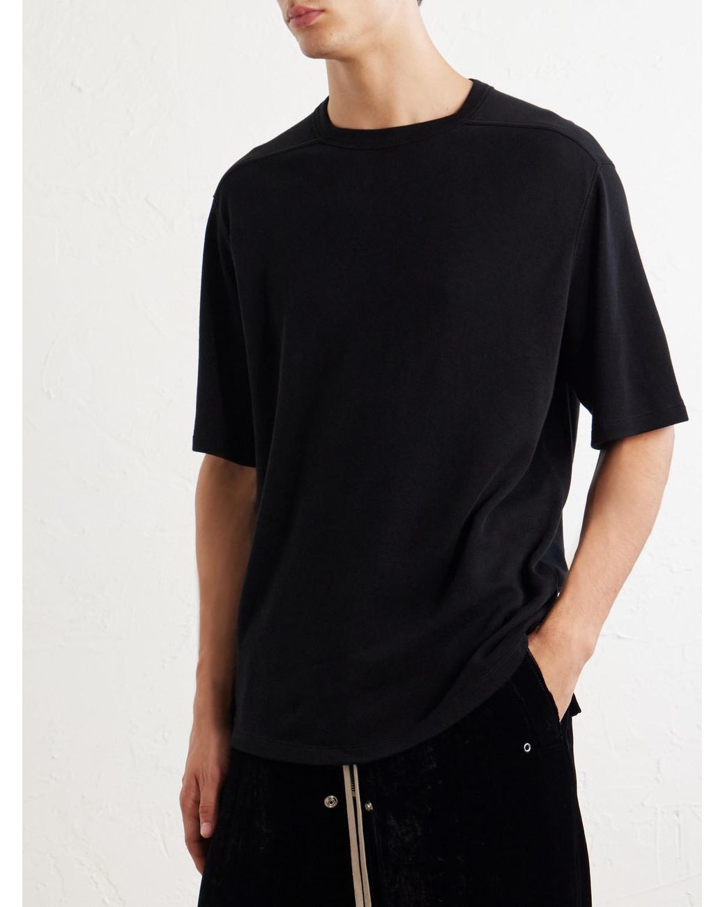 Rick Owens Blue Brad Cotton-Jersey T-Shirt for men