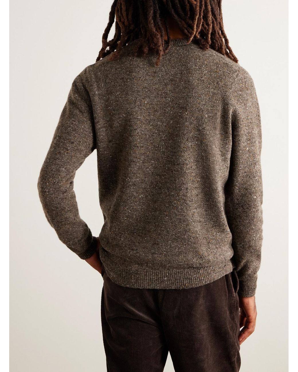 Merino Wool And Cashmere-Blend Sweater di Inis Meáin in Brown da Uomo