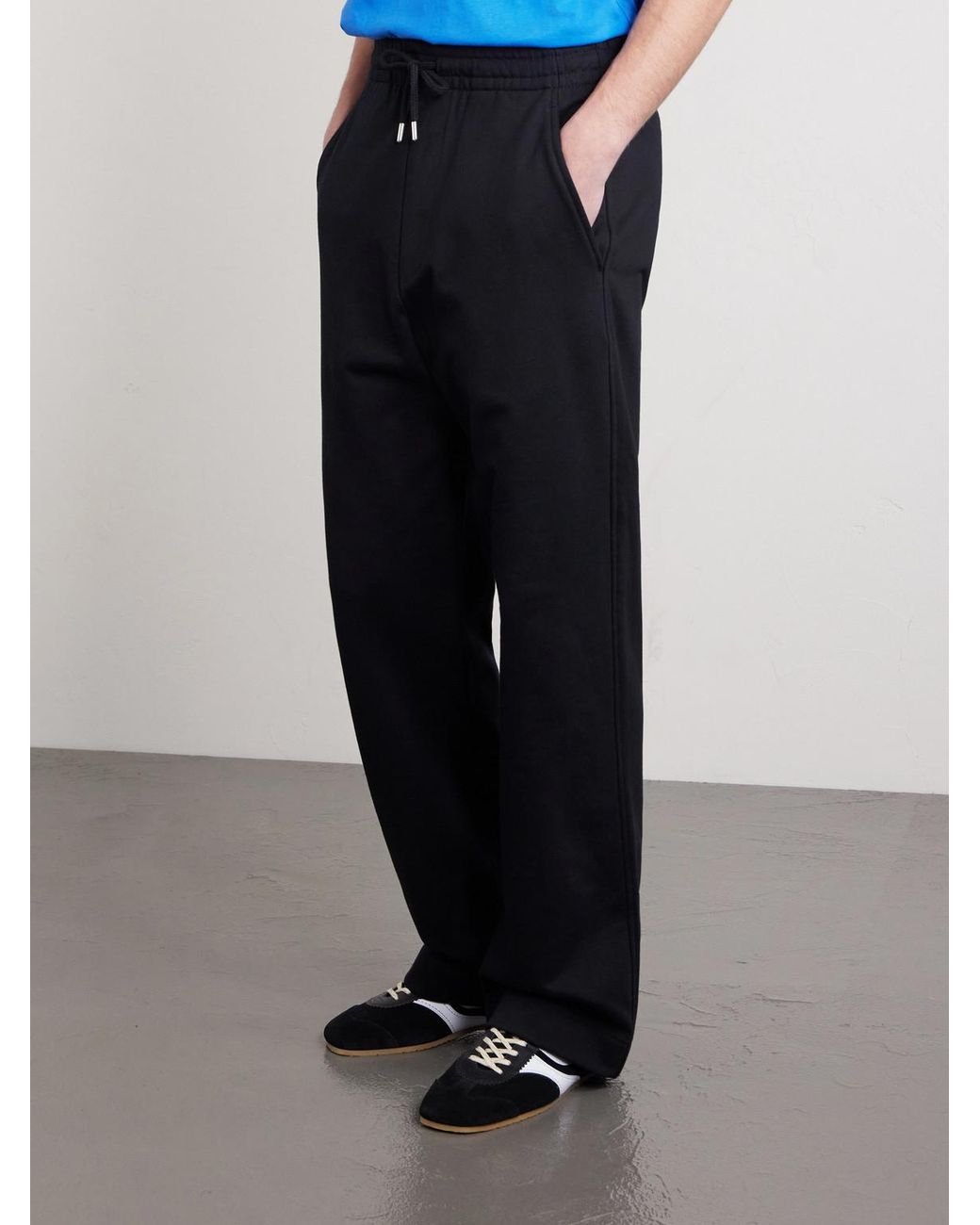 Dries Van Noten Blue Cotton-Jersey Sweatpants for men