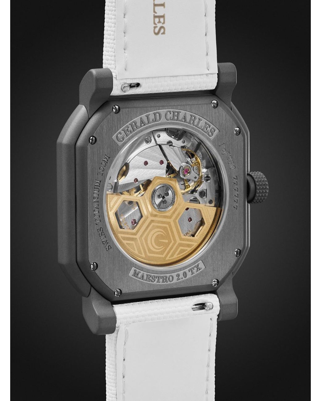 Gerald Charles Black Maestro Gc Sport Tennis Limited Edition Automatic Darkblast Titanium Watch, Ref. Gc2.0-Tx-Tndb-04Gr-Rsvc_Dle for men