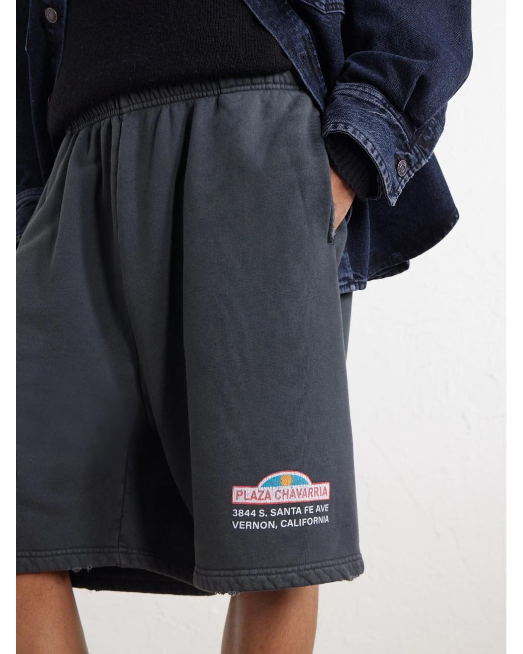 Willy Chavarria Gray Straight-Leg Printed Cotton-Jersey Shorts for men