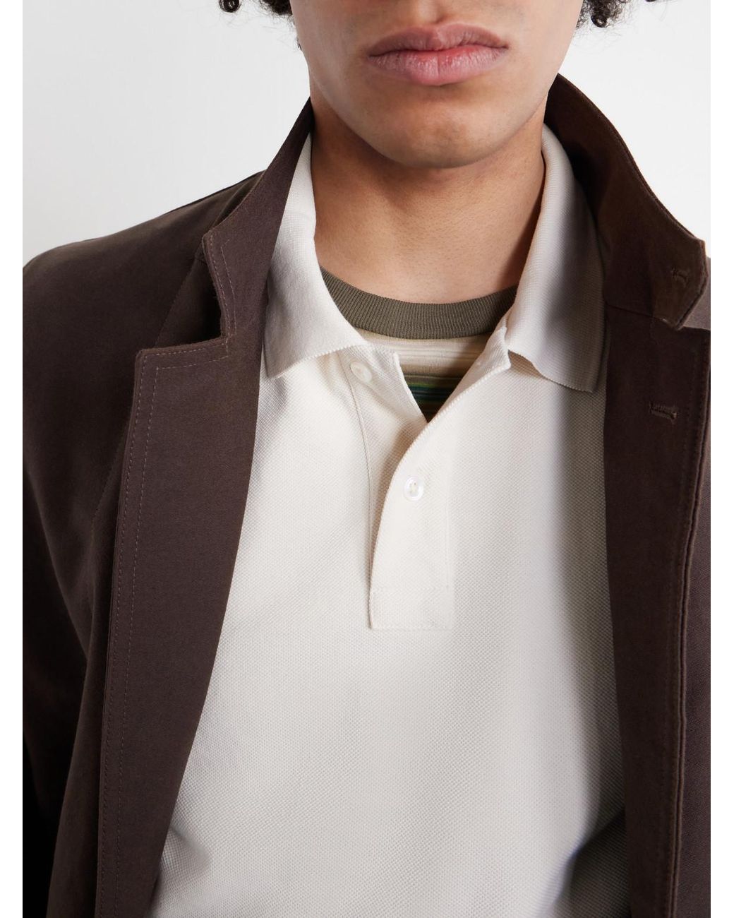 Drake's Natural Cotton-Piqué Polo Shirt for men