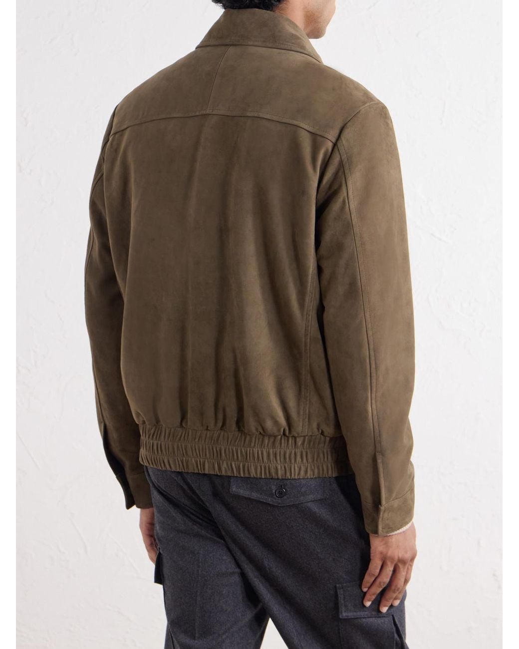 Slowear Brown Montedoro Suede Blouson Jacket for men