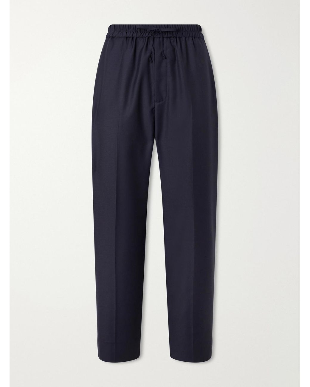 Officine Generale Blue Nilson Straight-Leg Wool, Cashmere And Silk-Blend Suit Trousers for men