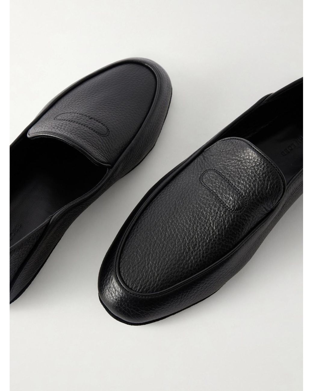 John Lobb Black Kingston Ii Collapsible-heel Full-grain Deerskin Loafers for men